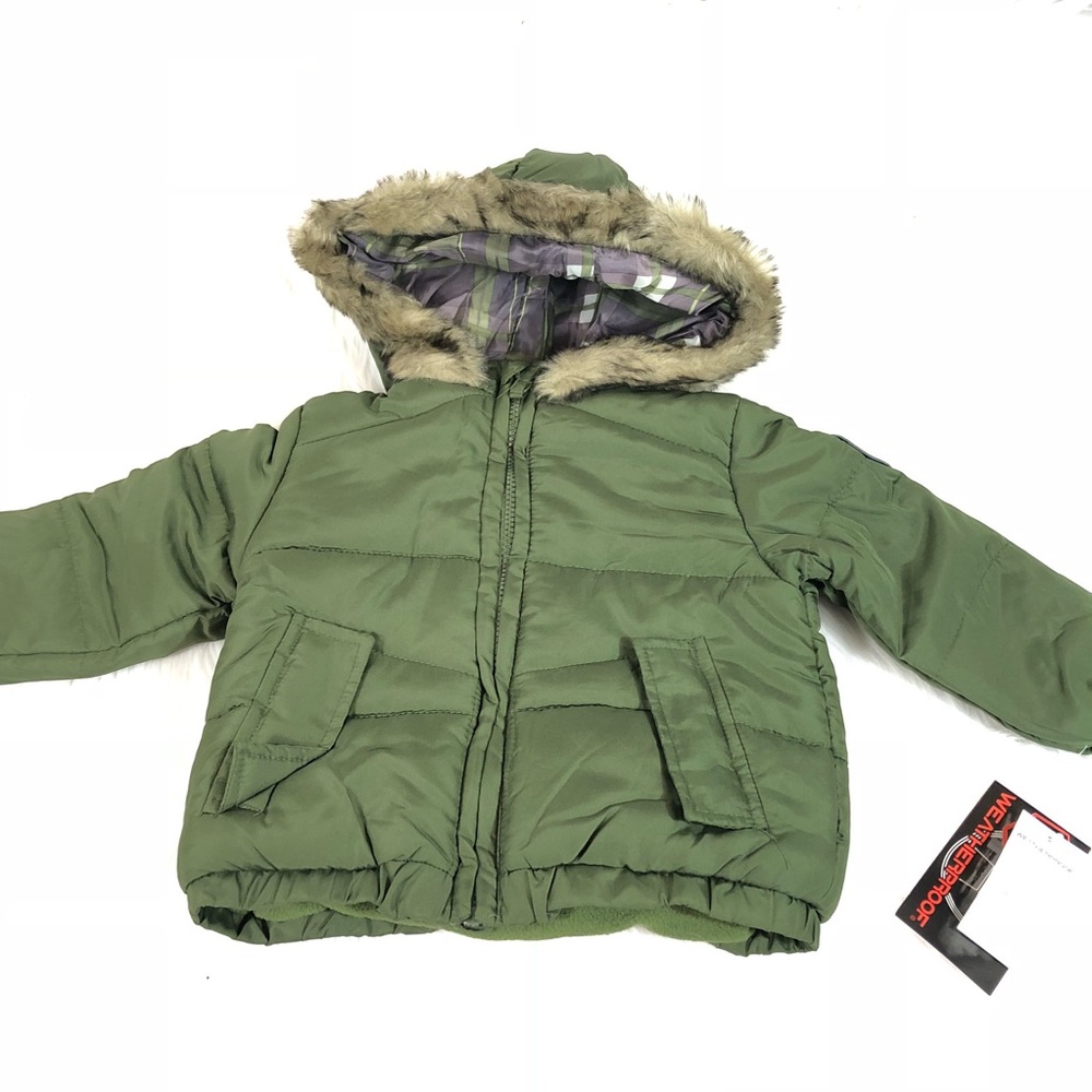 Boys green winter coat jacket